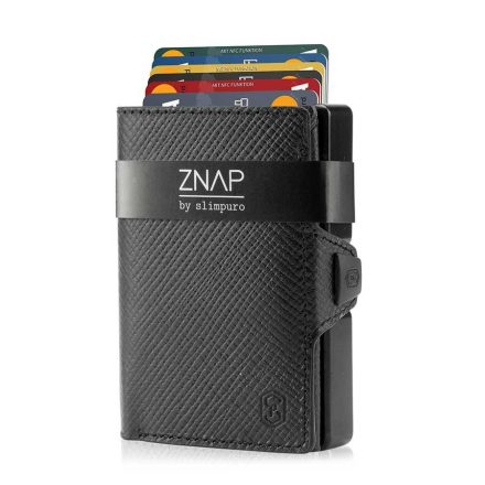ZNAP Slim Wallet 12 - Saffiano bőr - fekete
