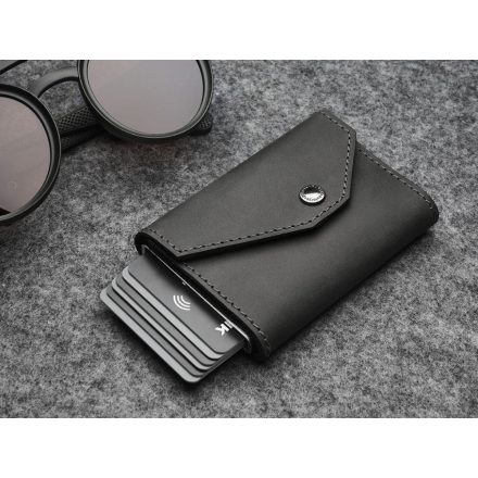 Porter RFID pénztárca - Hunter Leather - Fekete