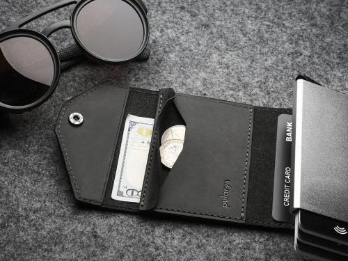 Porter RFID pénztárca - Hunter Leather - Fekete