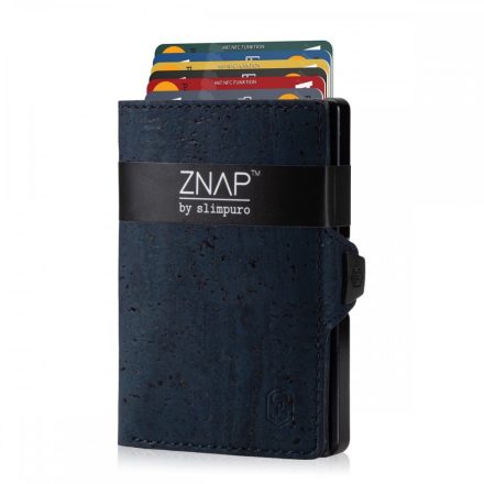 ZNAP Slim Wallet 12 - Cork Leather - sötétkék